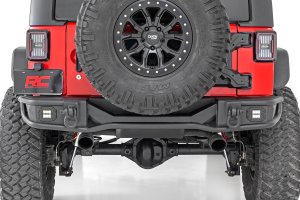 Jeep Wrangler Rear Bumper - Rough Country - Tubular - Textured Black - '07-'10